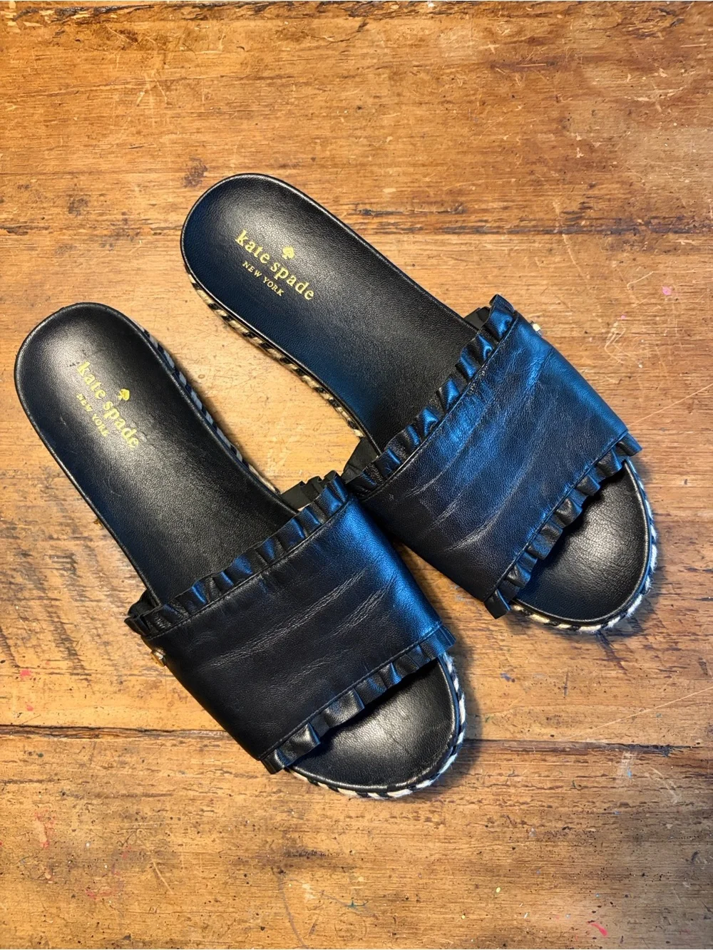 Kate Spade Zahara Leather Platform Espadrille Sandals Size 8.5
